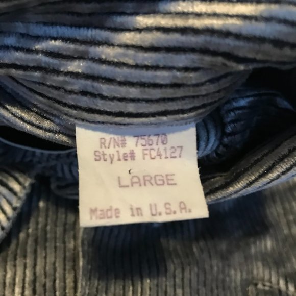 Vtg Jay Y. Ko Studios Silver Corduroy Striped Velvet Button Up Long Sleeve Large - Picture 7 of 14